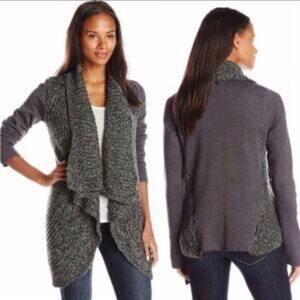 Prana Charcoal Drape Cardigan Sweater